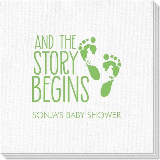 And The Story Begins with Baby Feet Deville Napkins